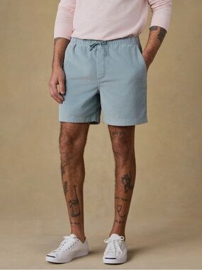 Faherty Light Blue Drawstring Corduroy Shorts